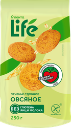 Печенье безглютеновое ЛЕНТА LIFE Овсяное, сдобное, 250г, фотография