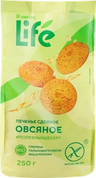 Печенье безглютеновое ЛЕНТА LIFE Овсяное, сдобное, 250г