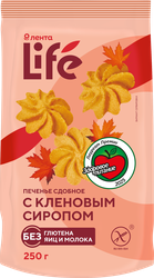 Печенье безглютеновое ЛЕНТА LIFE с кленовым сиропом, сдобное, 250г, детальное фото