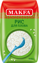 Рис для плова MAKFA шлифованный, 800г, крупный план