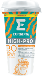 Напиток кисломолочный EXPONENTA High-pro Соленая карамель обезжиренный с высоким содержанием белка, без змж, 250г, детальное фото