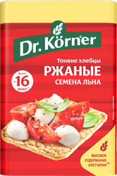 Хлебцы ржаные DR KORNER с семенами льна, 100г, вид
