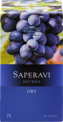 Вино TRADITIONAL WINE Саперави сортовое красное сухое, 2л, фото