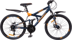 Велосипед горный ACTIWELL Hardy 24" 18 скоростей, темно-синий/оранжево-салатовый, Арт. HRD24ST-U