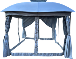 Павильон GIARDINO CLUB 2,9x2,9x2,65м со шторами, серый, Арт. LZ-12929, крупный план