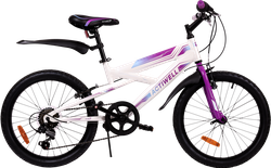 Велосипед ACTIWELL Junior 20" 6 скоростей, бело-пурпурный, Арт. JUN20ST-U, детальное фото
