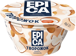 Десерт творожный EPICA Кокос-миндаль 8,9%, без змж, 130г, изображение