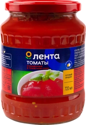 Томаты в томатном соке ЛЕНТА очищенные, 720мл