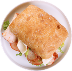 Брускетта с сочным куриным филе и горчичным соусом ЛЕНТА FRESH, 250г, вид