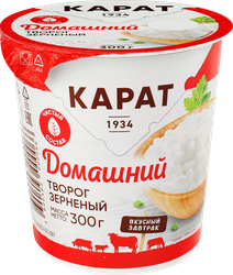 Творог зерненый КАРАТ Домашний 4%, без змж, 300г, картинка