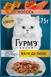 Корм влажный для кошек Гурмэ Желе Де-Люкс с лососем в роскошном желе, 75г, фотография