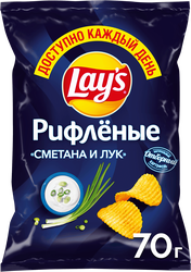 Чипсы картофельные LAY'S со вкусом сметаны и лука, 70г, вид