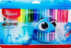 Фломастеры MAPED Color'Peps Ocean суперсмываемые, 24 цвета, Арт. 845722