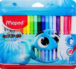 Фломастеры MAPED Color'Peps Ocean суперсмываемые, 18 цветов, Арт. 845721