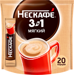 Напиток кофейный растворимый НЕСКАФЕ Мягкий 3в1, 14,5гх20шт, фотография