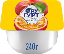 Йогурт ФРУГУРТ Персик, маракуйя 2%, без змж, 240г, вид
