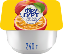 Йогурт ФРУГУРТ Персик, маракуйя 2%, без змж, 240г, вид