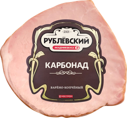 Карбонад варено-копченый из свинины РУБЛЁВСКИЙ категория Б, 250г, крупный план