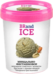 Мороженое BRAND ICE Миндально-фисташковое, сливочное фисташковое с 
миндалем 18%, без змж, пластиковый стакан, 600г
