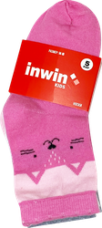 Носки детские INWIN Kids, высокая посадка, розовые с полосками, Арт. 
FKSG-05-P, 5пар, детальное фото