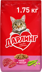Корм сухой для взрослых кошек ДАРЛИНГ с мясом, 1,75кг, вид
