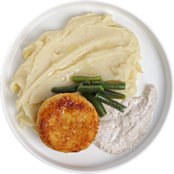 Котлета куриная с картофельным пюре и грибным соусом ЛЕНТА FRESH, 300г, картинка