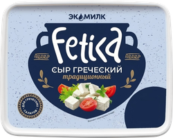 Сыр рассольный ЭКОМИЛК Фетика греческий 40%, без змж, вес сыра 400г, 490г, изображение
