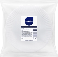 Тарелка одноразовая BONVIDA картон d=17cм, 100шт