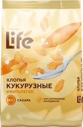 Готовый завтрак ЛЕНТА LIFE Хлопья кукурузные, без сахара, 350г