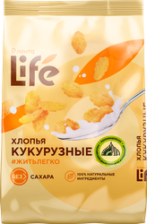 Готовый завтрак ЛЕНТА LIFE Хлопья кукурузные, без сахара, 350г, фотография