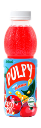 Напиток сокосодержащий ДОБРЫЙ Pulpy Яблоко, черноплодная рябина, вишня, 0.45л, крупный план