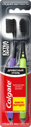 Зубная щетка COLGATE Extra density, средняя жесткость, 2шт, крупный план