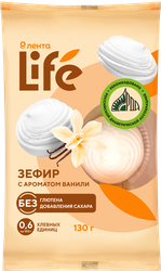 Зефир ЛЕНТА LIFE с ароматом ванили, без сахара, 130г, детальное фото