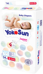 Подгузники YOKOSUN L 9–13кг, 54шт, картинка
