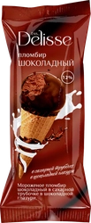 Мороженое DELISSE Пломбир шоколадный 12%, без змж, вафельный рожок, 70г