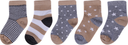 Носки для девочки LITTLE TIMES р. 6–14, желтый/бежевый, серый меланж, Арт. LT-5-BE/LT-5-YE, 5пар, изображение