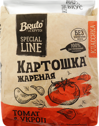 Чипсы картофельные BRUTO Крафт, картошка жареная с томатом и укропом, 120г, вид