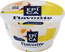 Десерт творожный EPICA Flavorite Банан, ореховый крем 7,6%, без змж, 130г, фото