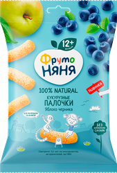 Палочки кукурузные ФРУТОНЯНЯ Яблоко и черника, с 12 месяцев, 20г, изображение