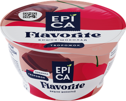 Десерт творожный EPICA Flavorite Вишня, шоколад 8,1%, без змж, 130г, фотография