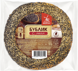 Бублик ХЛЕБНОЕ МЕСТЕЧКО с маком, 100г, фотография