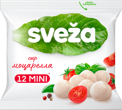 Сыр SVEZA Моцарелла мини 45%, без змж, масса сыра 100г, 250г, детальное фото
