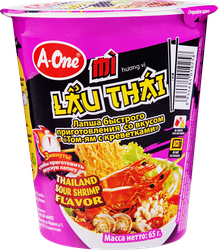 Лапша A-ONE со вкусом Том-ям с креветками, 65г, вид