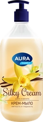 Крем-мыло AURA Silky Cream Шелк и ваниль, 1л