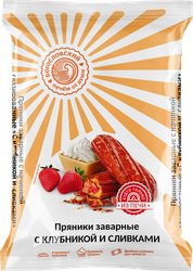 Пряники заварные БОГОСЛОВСКИЙ со вкусом клубники со сливками, 240г, фото