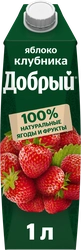 Напиток сокосодержащий ДОБРЫЙ Яблоко, клубника, 1л