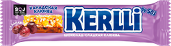 Батончик злаковый SOJ Kerlli с клюквой, в молочном шоколаде, 50г, крупный план