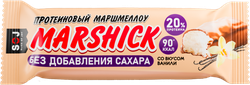 Батончик протеиновый SOJ Marshick, с ванилью в молочном шоколаде, без  добавления сахара, 30г, крупный план