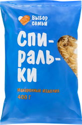 Макароны ВЫБОР СЕМЬИ Спиральки группа В, 400г, фото