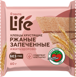 Хлебцы ржаные ЛЕНТА LIFE хрустящие запеченные, 60г, фото